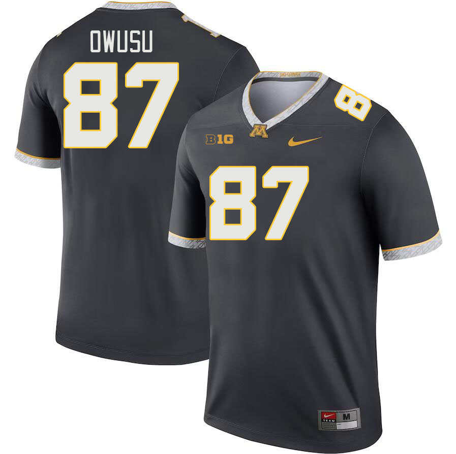 Men #87 Martin Owusu Minnesota Golden Gophers College Football Jerseys Stitched-Charcoal